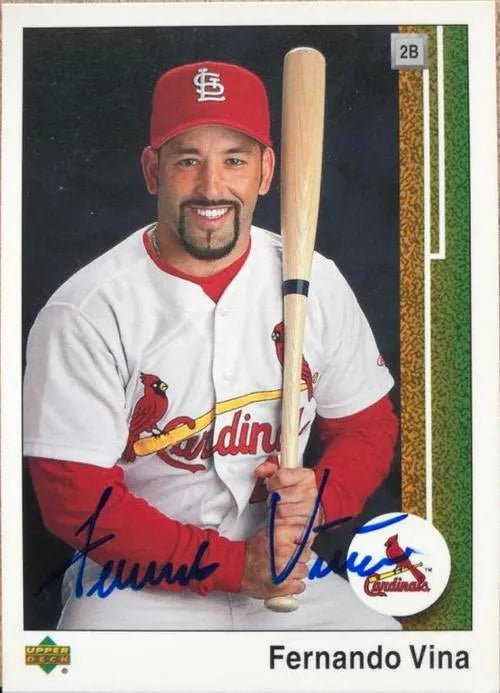 Fernando Vina Signed 2002 Upper Deck Authentics Baseball Card - St Louis Cardinals