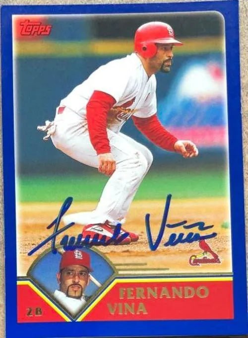 Fernando Vina Signed 2003 Topps Baseball Card - St Louis Cardinals
