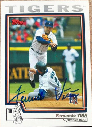 Fernando Vina Signed 2004 Topps Baseball Card - Detroit Tigers - PastPros