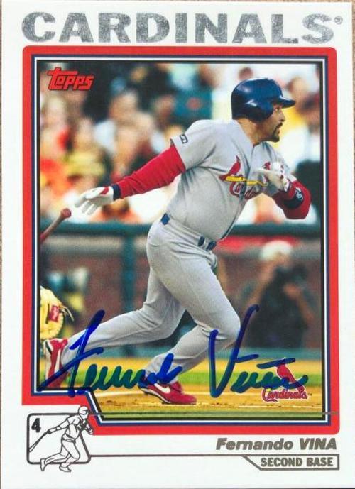 Fernando Vina Signed 2004 Topps Baseball Card - St Louis Cardinals - PastPros