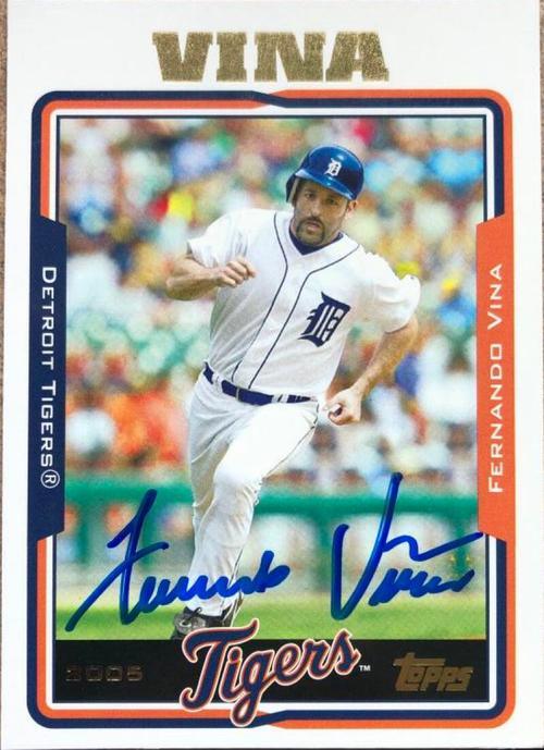 Fernando Vina Signed 2005 Topps Baseball Card - Detroit Tigers - PastPros