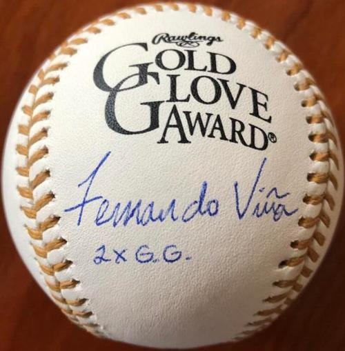 Fernando Vina Signed Gold Glove Baseball - St Louis Cardinals - PastPros