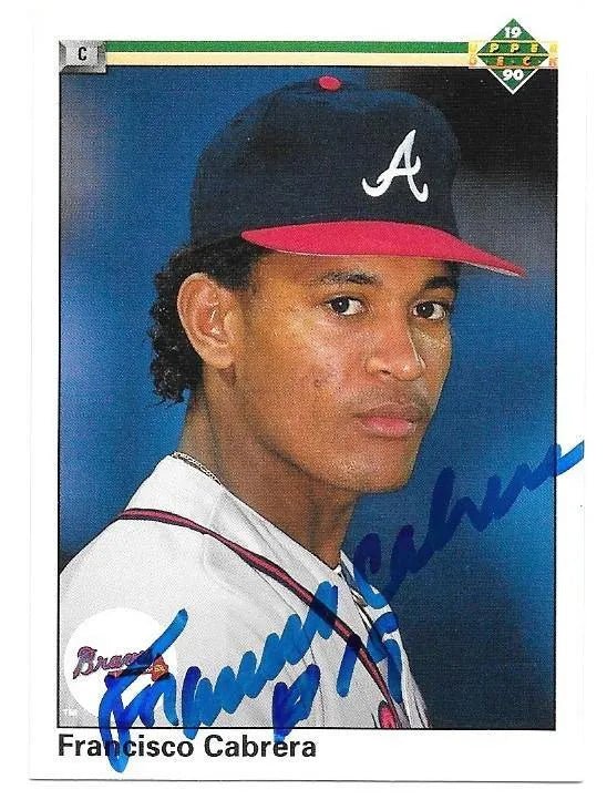Francisco Cabrera Signed 1990 Upper Deck Baseball Card - Atlanta Braves