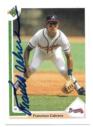 Francisco Cabrera Signed 1991 Upper Deck Baseball Card -Atlanta Braves
