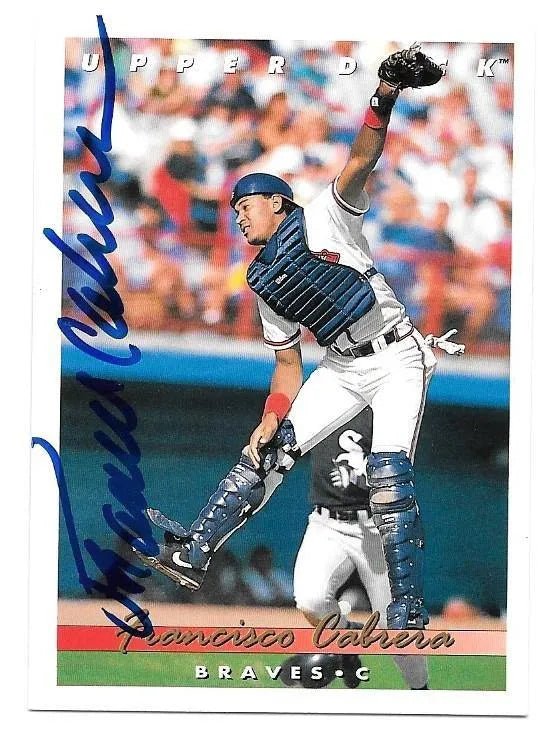 Francisco Cabrera Signed 1993 Upper Deck Baseball Card - Atlanta Braves