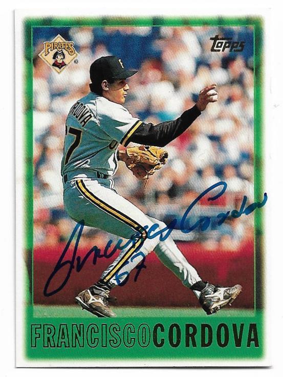 Francisco Cordova Signed 1997 Topps Baseball Card - Pittsburgh Pirates - PastPros