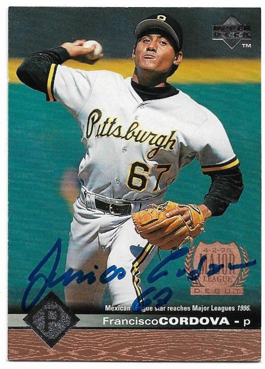 Francisco Cordova Signed 1997 Upper Deck Baseball Card - Pittsburgh Pirates - PastPros