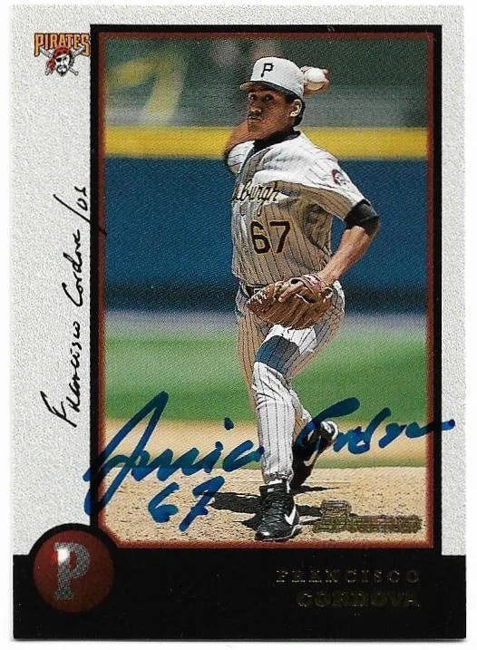 Francisco Cordova Signed 1998 Bowman Baseball Card - Pittsburgh Pirates