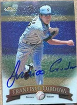 Francisco Cordova Signed 1998 Topps Finest Baseball Card - Pittsburgh Pirates