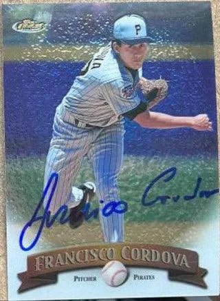 Francisco Cordova Signed 1998 Topps Finest Baseball Card - Pittsburgh Pirates