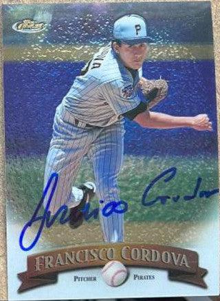 Francisco Cordova Signed 1998 Topps Finest Baseball Card - Pittsburgh Pirates - PastPros