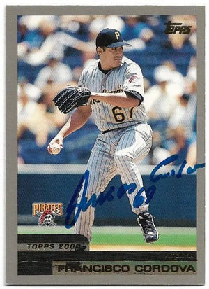 Francisco Cordova Signed 2000 Topps Baseball Card - Pittsburgh Pirates - PastPros