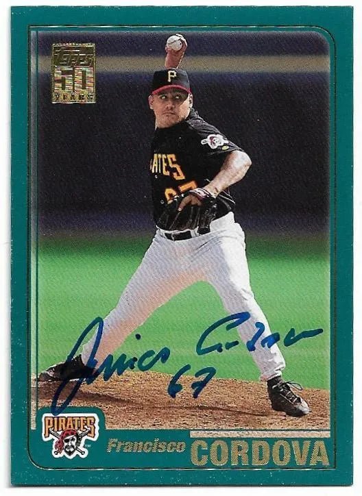 Francisco Cordova Signed 2001 Topps Baseball Card - Pittsburgh Pirates