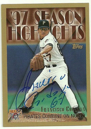 Francisco Cordova/Ricardo Rincon Dual Signed 1998 Topps Baseball Card - Pittsburgh Pirates - PastPros