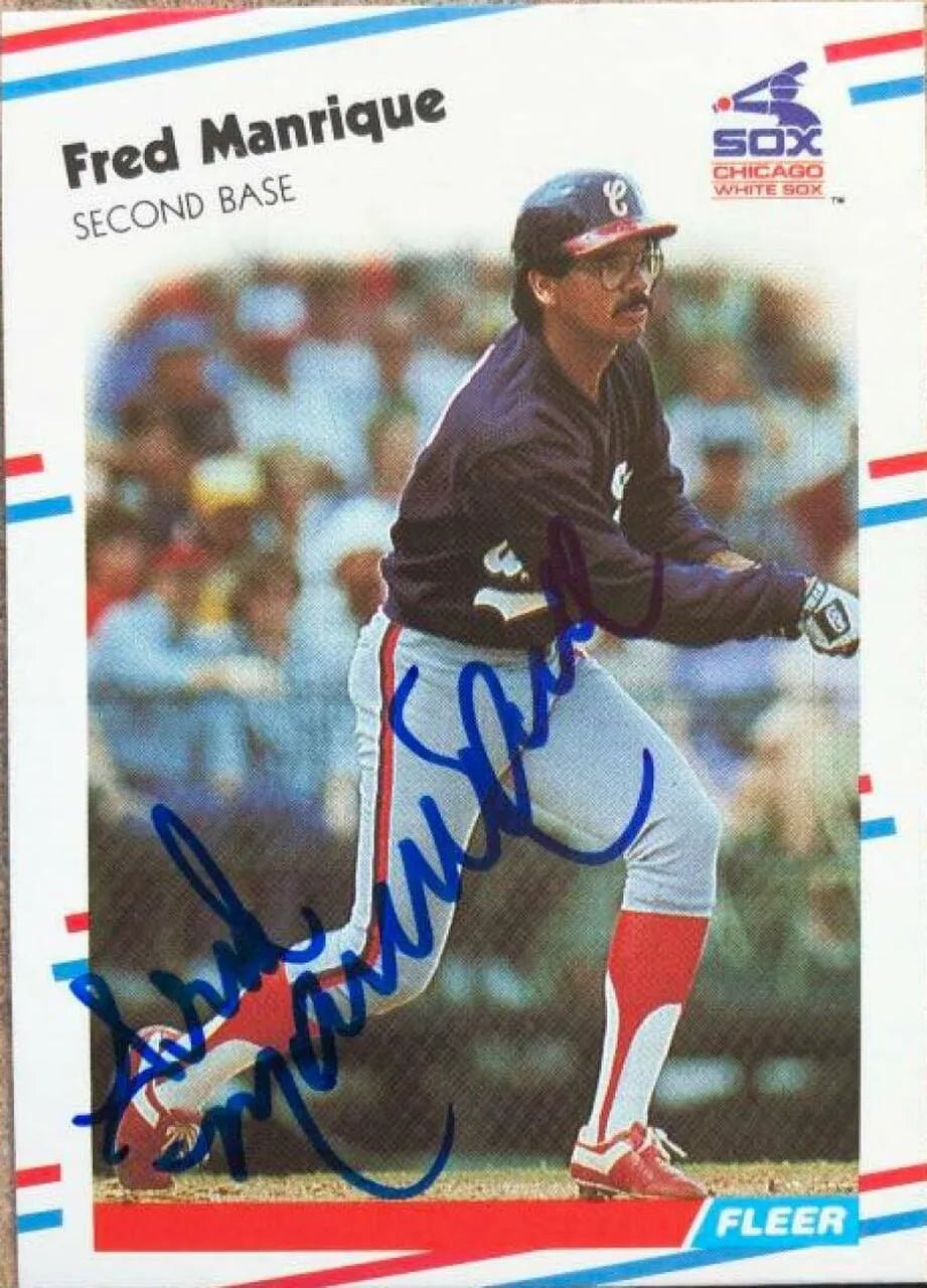 Fred Manrique Signed 1988 Fleer Baseball Card - Chicago White Sox