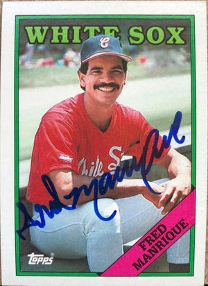 Fred Manrique Signed 1988 Topps Baseball Card - Chicago White Sox