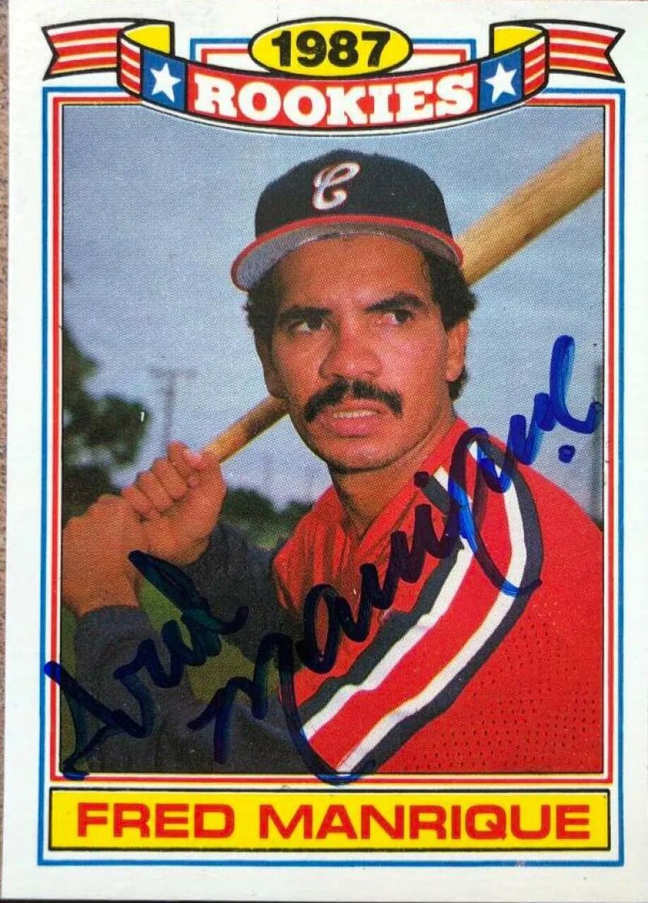 Fred Manrique Signed 1988 Topps Glossy Rookies Baseball Card - Chicago White Sox