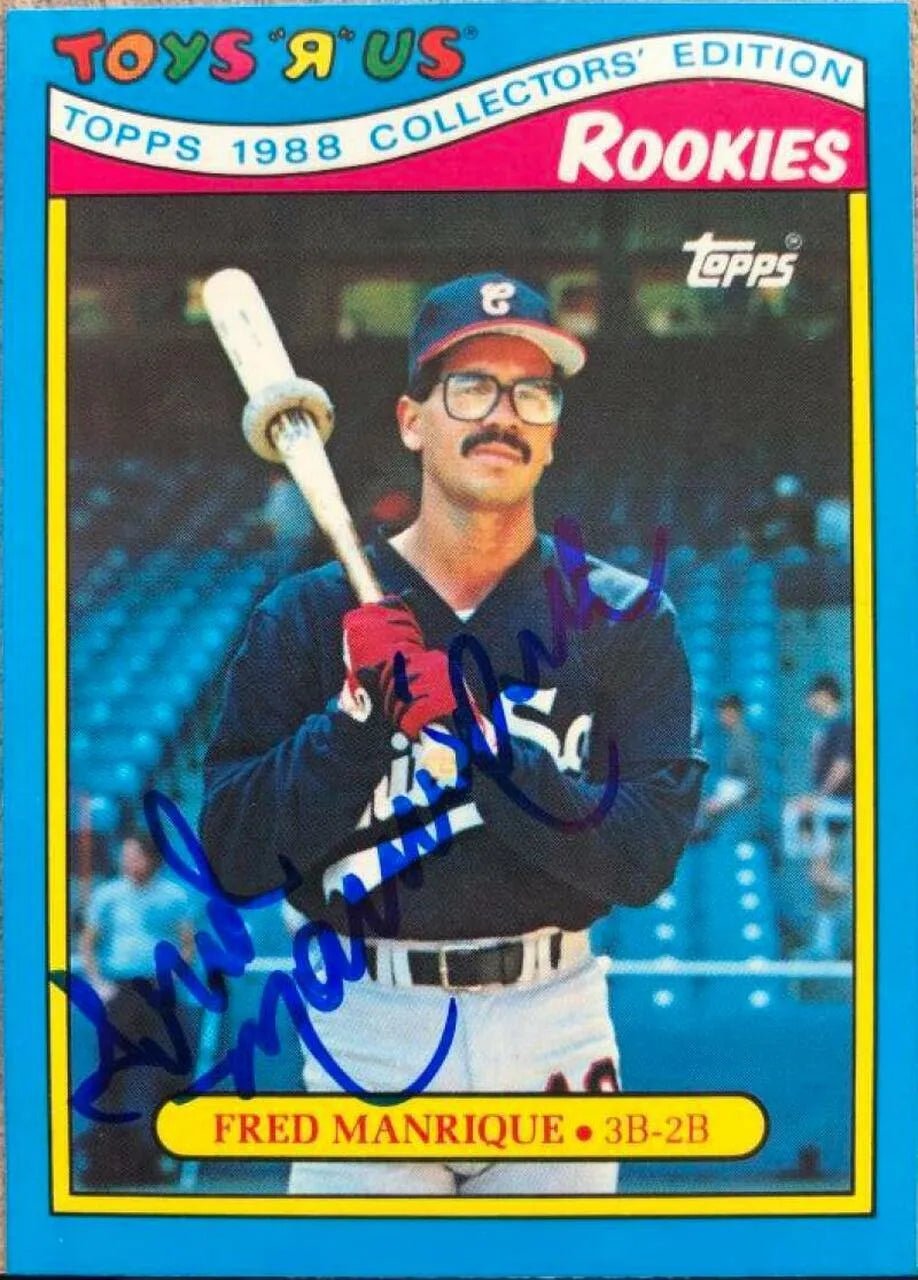 Fred Manrique Signed 1988 Topps Toys R Us Rookies Baseball Card - Chicago White Sox