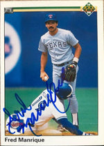 Fred Manrique Signed 1990 Upper Deck Baseball Card - Texas Rangers