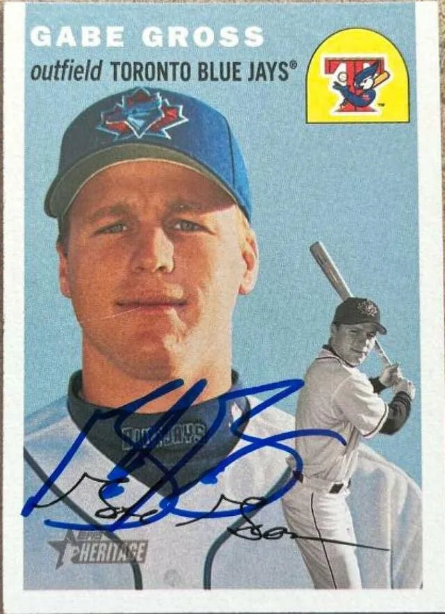 Gabe Gross Signed 2003 Topps Heritage Baseball Card - Toronto Blue Jays