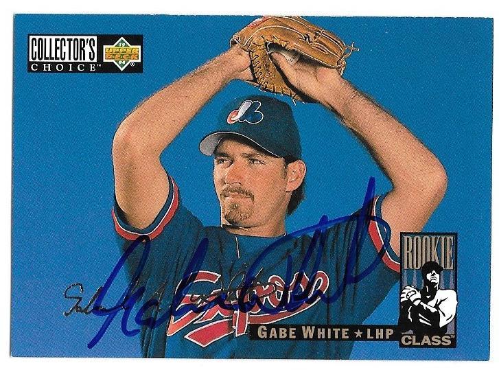 Gabe White Signed 1994 Collector's Choice Baseball Card - Montreal Expos - PastPros