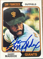 Garry Maddox Signed 1974 Topps Baseball Card - San Francisco Giants