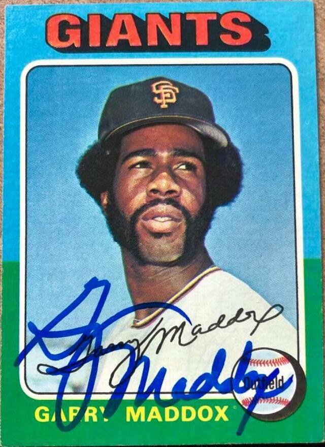 Garry Maddox Signed 1975 Topps Baseball Card - San Francisco Giants - PastPros