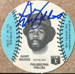 Garry Maddox Signed 1977 Burger Chef Fun Meal Discs Baseball Card - Philadelphia Phillies