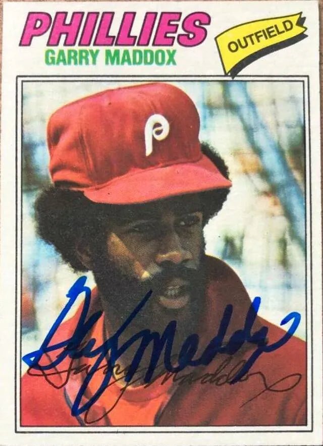 Garry Maddox Signed 1977 Topps Baseball Card - Philadelphia Phillies