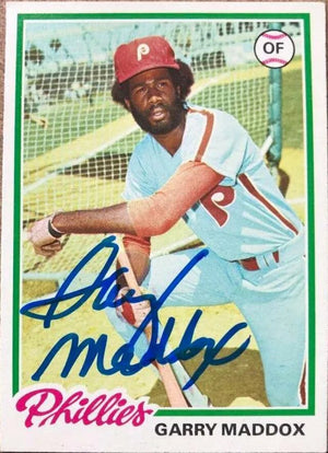 Garry Maddox Signed 1978 Topps Baseball Card - Philadelphia Phillies