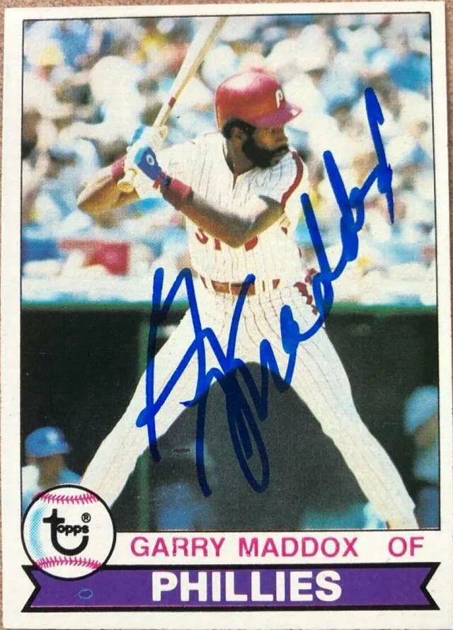 Garry Maddox Signed 1979 Topps Baseball Card - Philadelphia Phillies