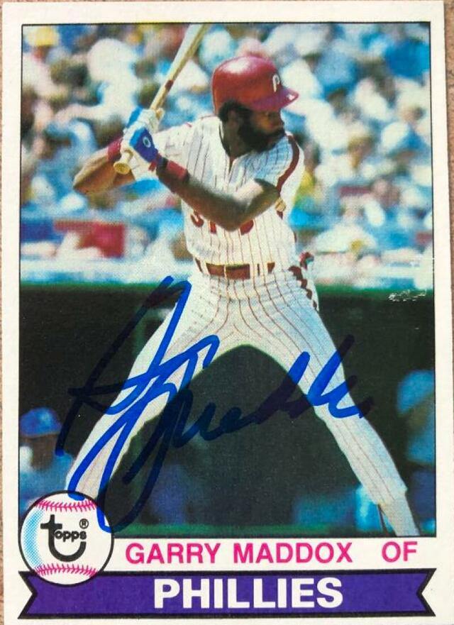 Garry Maddox Signed 1979 Topps Burger King Baseball Card - Philadelphia Phillies - PastPros