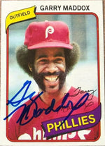 Garry Maddox Signed 1980 Topps Baseball Card - Philadelphia Phillies