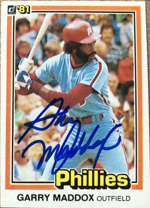 Garry Maddox Signed 1981 Donruss Baseball Card - Philadelphia Phillies - PastPros