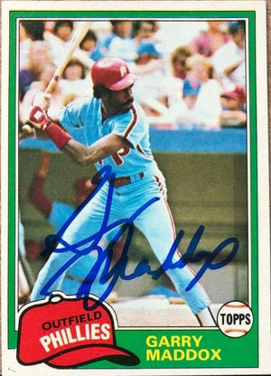 Garry Maddox Signed 1981 Topps Baseball Card - Philadelphia Phillies