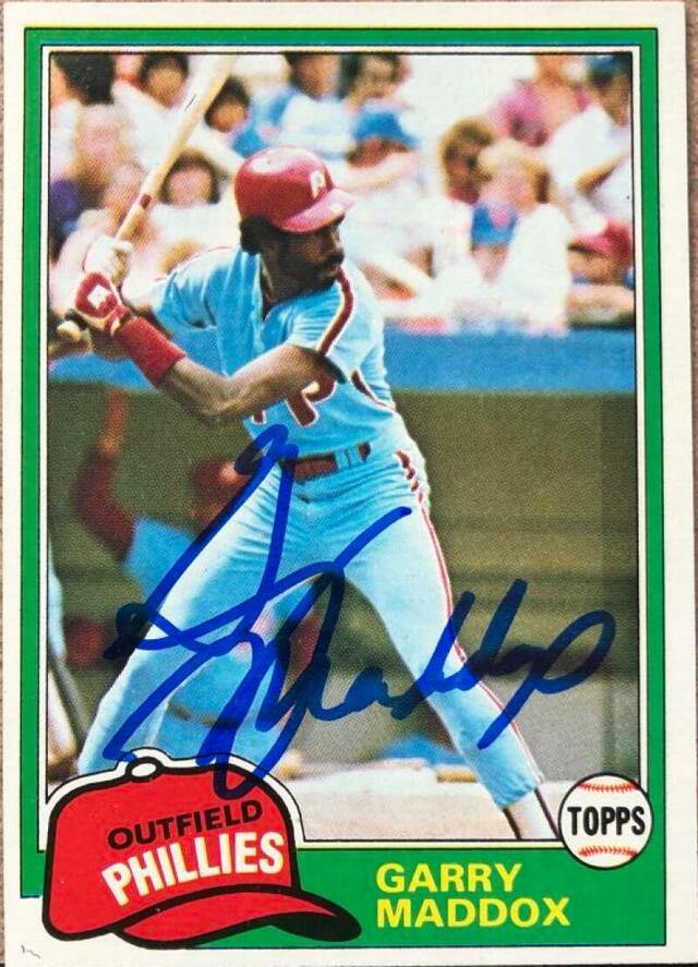 Garry Maddox Signed 1981 Topps Baseball Card - Philadelphia Phillies - PastPros