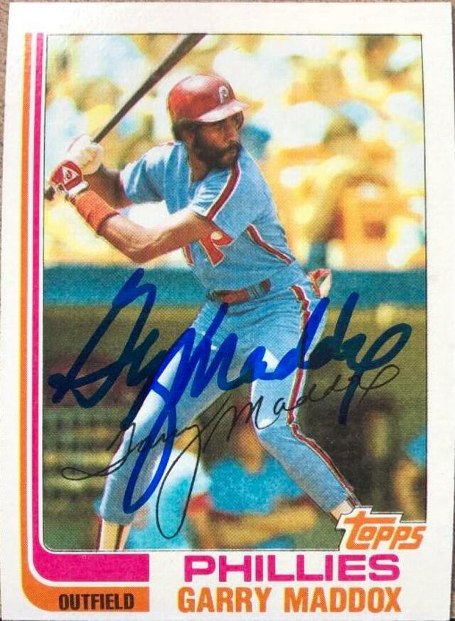 Garry Maddox Signed 1982 Topps Baseball Card - Philadelphia Phillies - PastPros