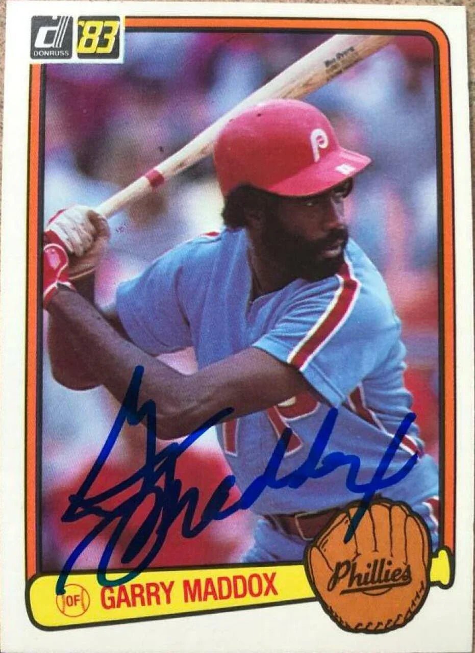 Garry Maddox Signed 1983 Donruss Baseball Card - Philadelphia Phillies