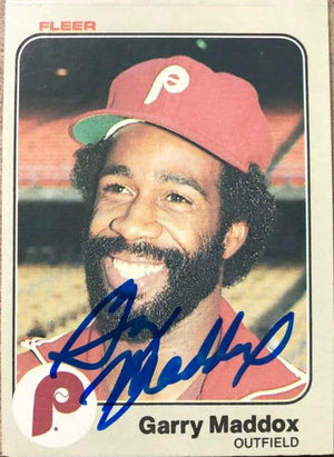 Garry Maddox Signed 1983 Fleer Baseball Card - Philadelphia Phillies