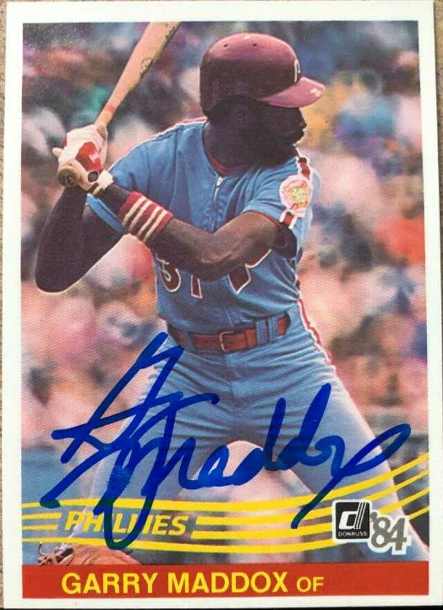 Garry Maddox Signed 1984 Donruss Baseball Card - Philadelphia Phillies - PastPros