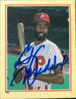 Garry Maddox Signed 1984 Fleer Star Stickers Baseball Card - Philadelphia Phillies - PastPros