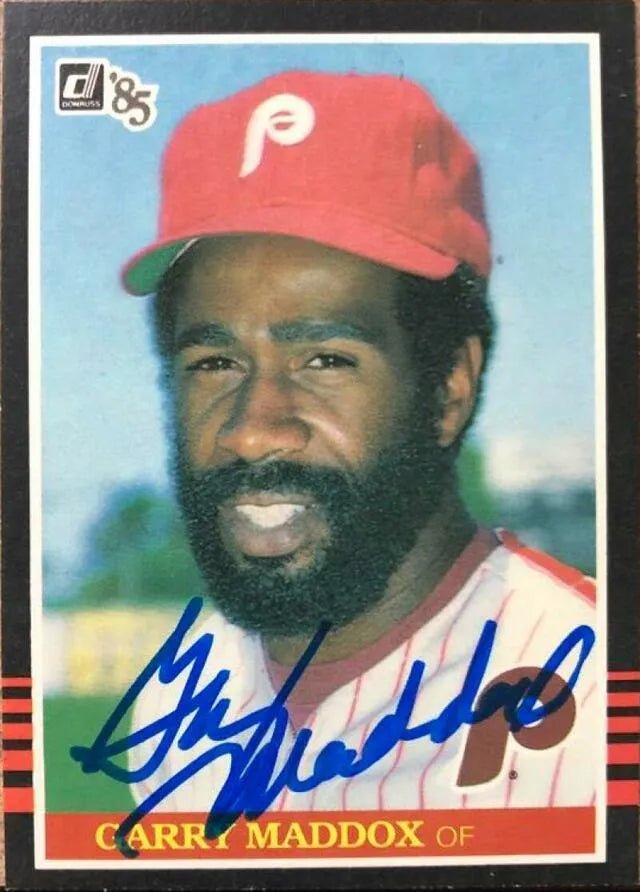 Garry Maddox Signed 1985 Donruss Baseball Card - Philadelphia Phillies