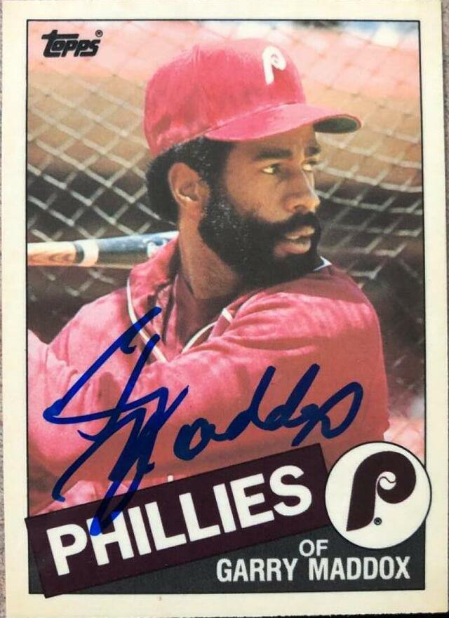 Garry Maddox Signed 1985 Topps Tiffany Baseball Card - Philadelphia Phillies - PastPros