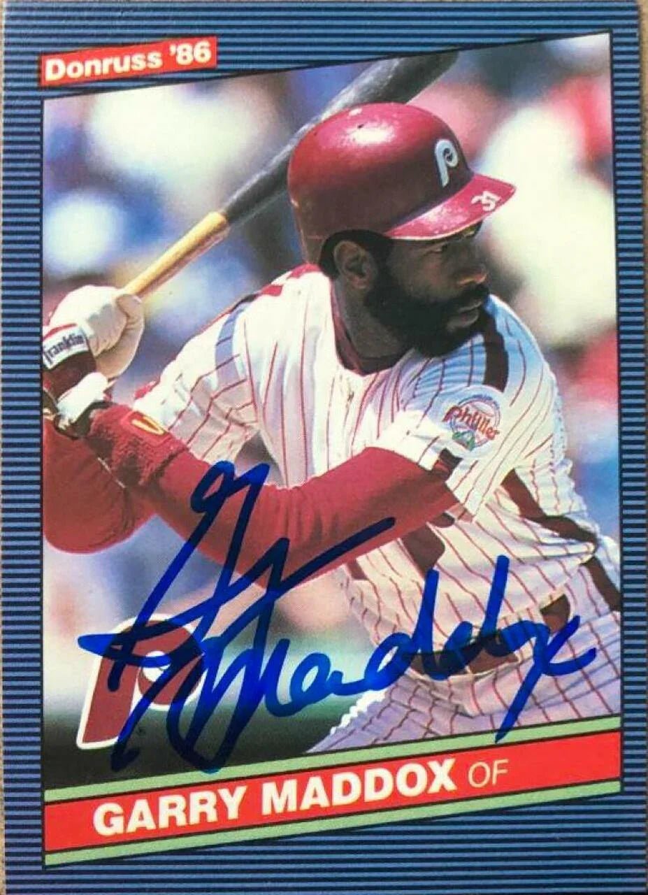 Garry Maddox Signed 1986 Donruss Baseball Card - Philadelphia Phillies