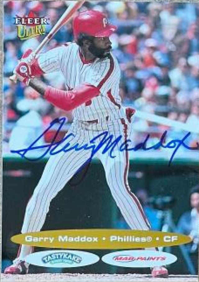 Garry Maddox Signed 2003 Fleer Ultra Phillies All-Vet Team Baseball Card - Philadelphia Phillies - PastPros