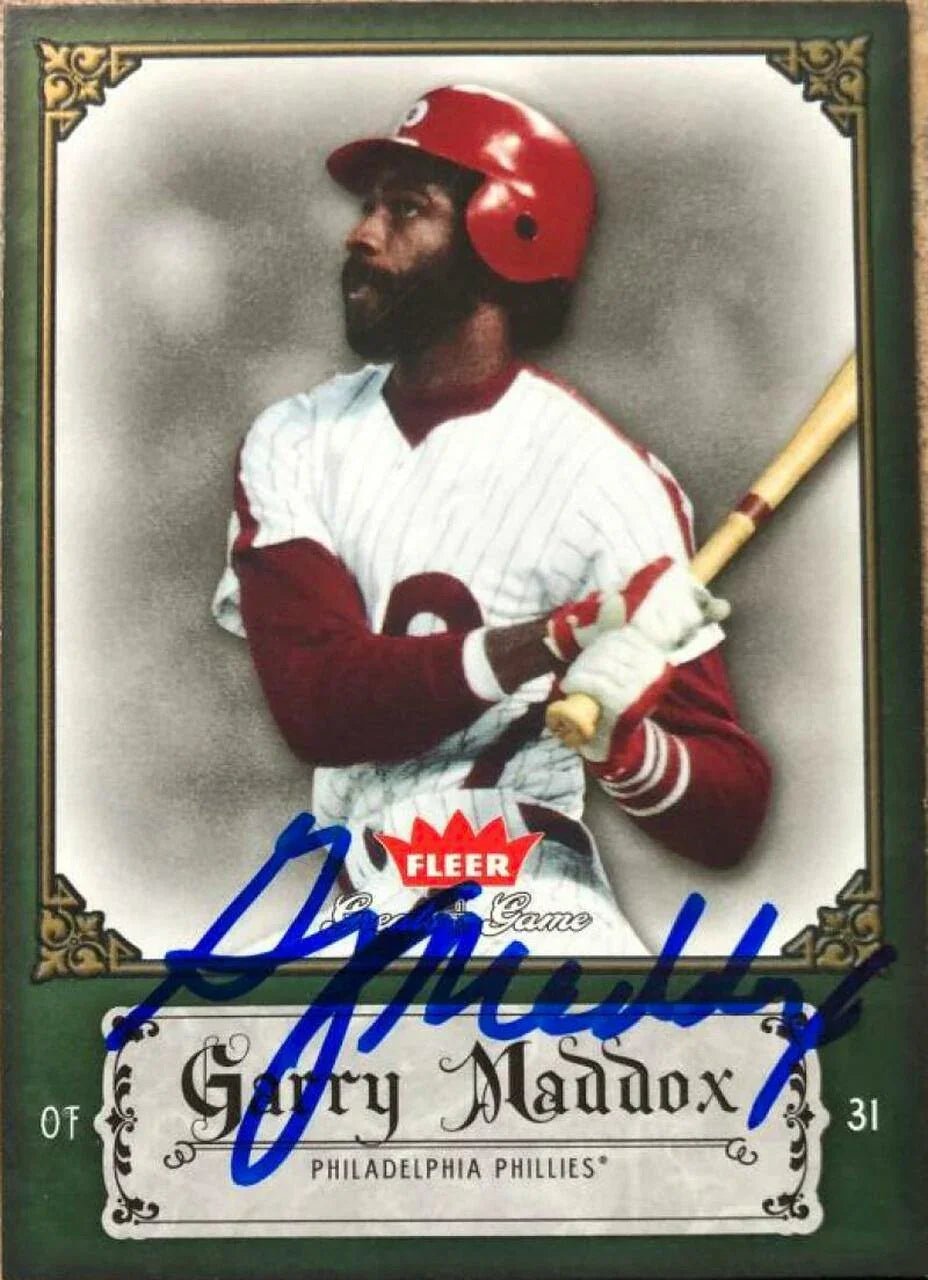 Garry Maddox Signed 2006 Fleer Greats of the Game Baseball Card - Philadelphia Phillies