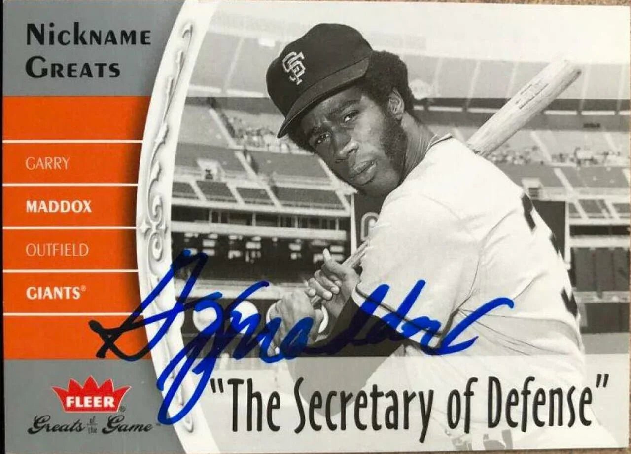Garry Maddox Signed 2006 Fleer Greats of the Game - Nickname Greats Baseball Card - Philadelphia Phillies