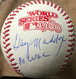 Garry Maddox Signed Rawlings Official 1980 World Series Baseball - w/1980 WSC Insc
