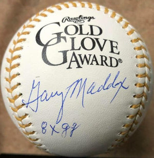 Garry Maddox Signed Rawlings Official Gold Glove Baseball - w/8x GG Insc. - PastPros