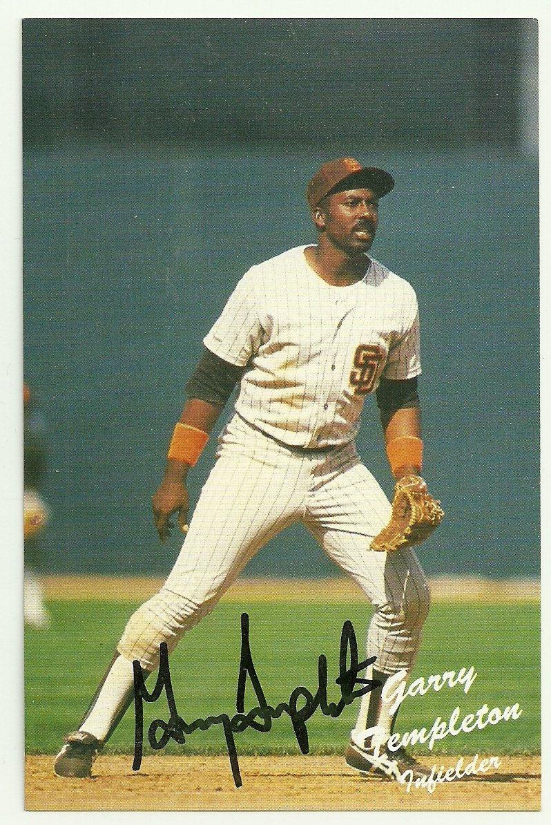 Garry Templeton Signed San Diego Padres Postcard - Team Issued - PastPros